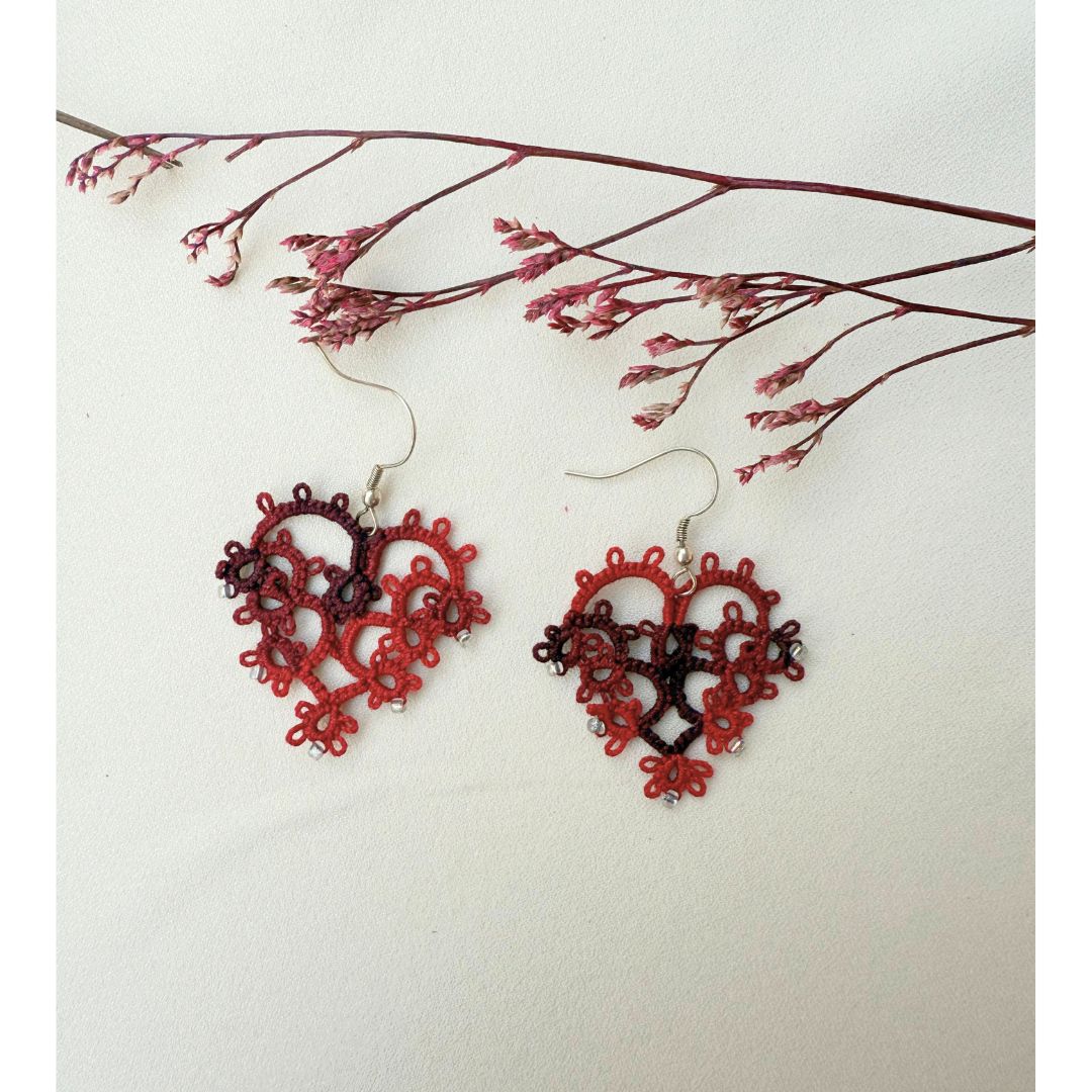 Knots To NodesCrimson Heartbeat Earrings