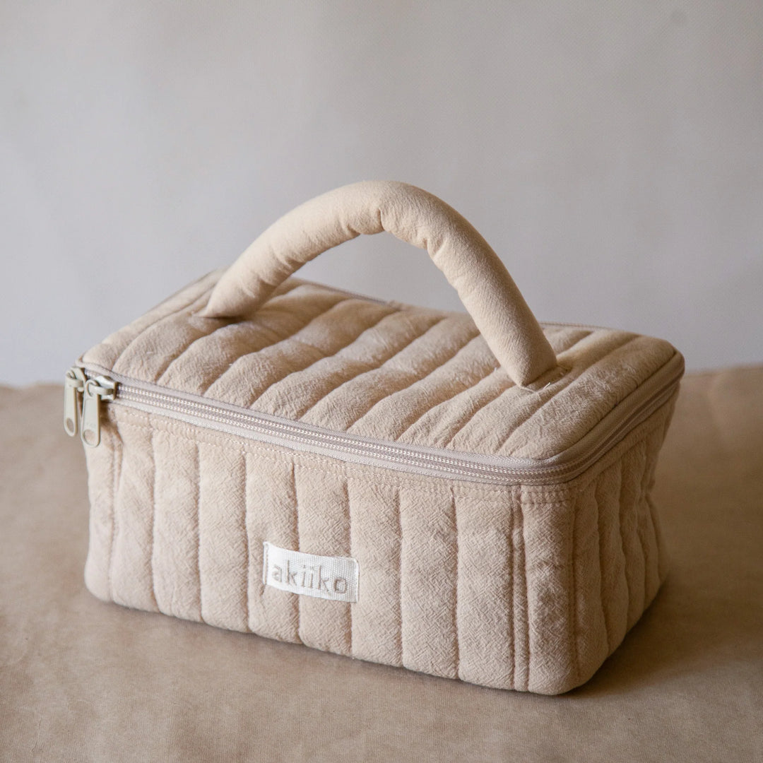 Akiiko Wheat Crinkle Makeup Vanity Pouch