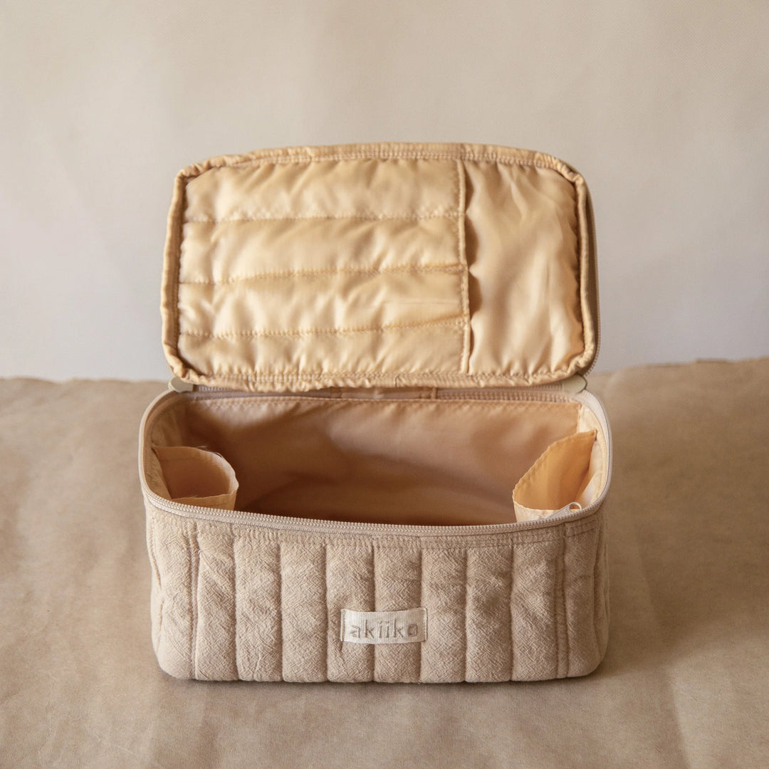 Akiiko Wheat Crinkle Makeup Vanity Pouch
