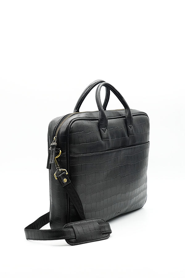 A and S Accessories Croco print laptop bag 38 cm