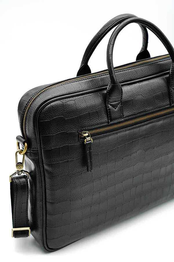 A and S Accessories Croco print laptop bag 38 cm