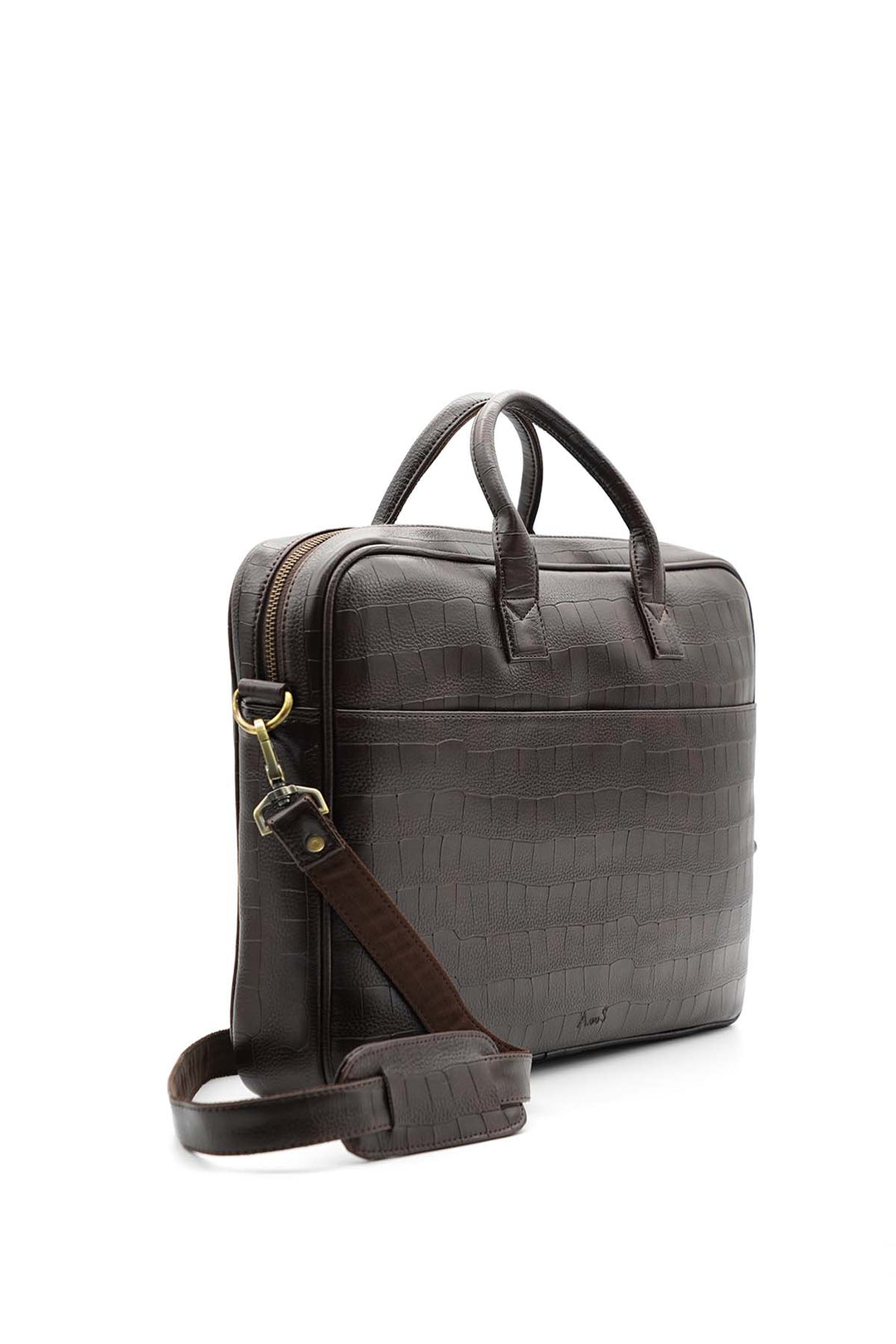 A and S Accessories Croco print laptop bag 38 cm