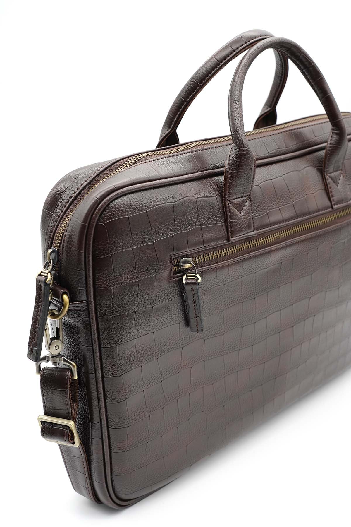 Croco print laptop bag 15 inches