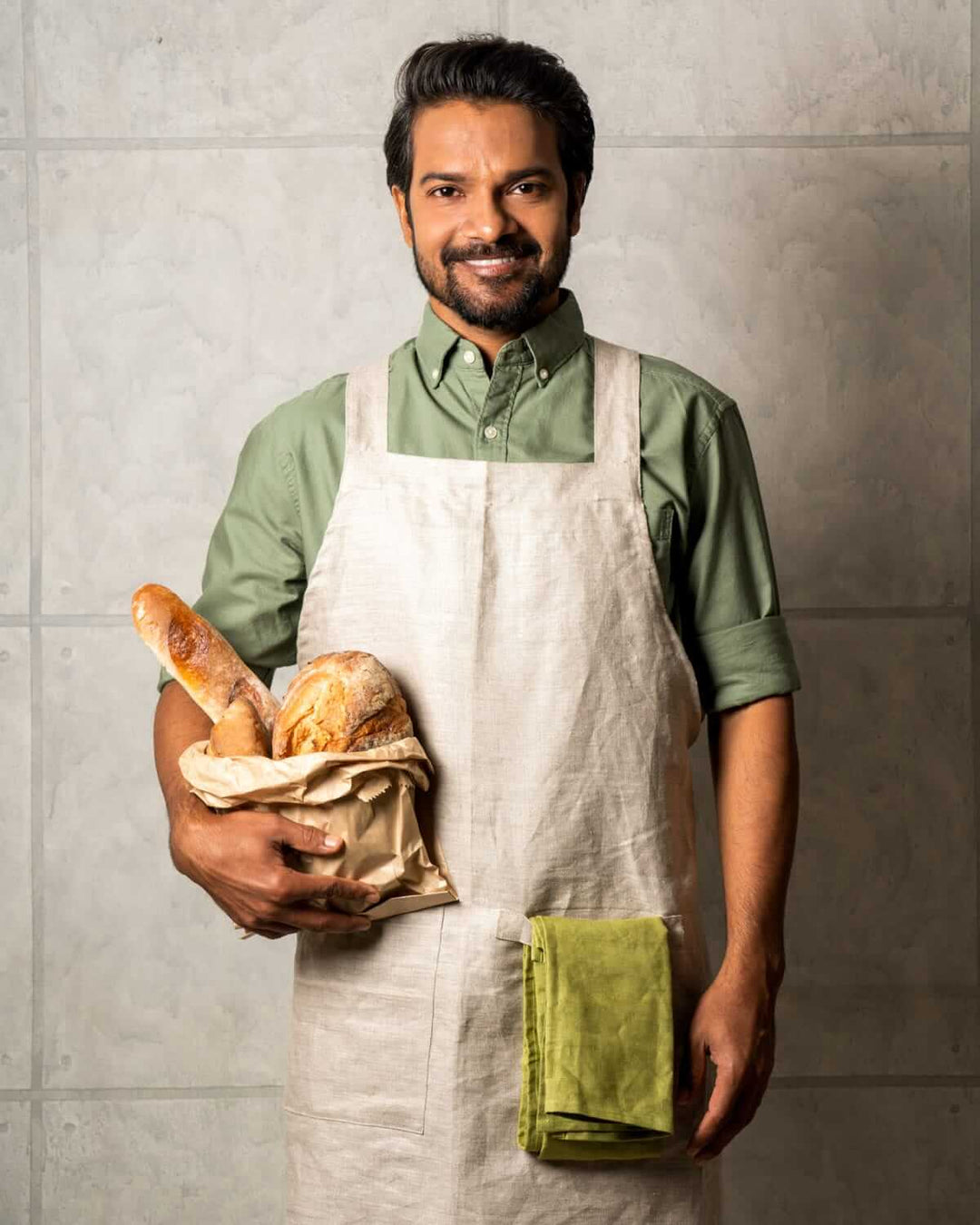 Cross Back Apron in 100% Hemp - Suspire