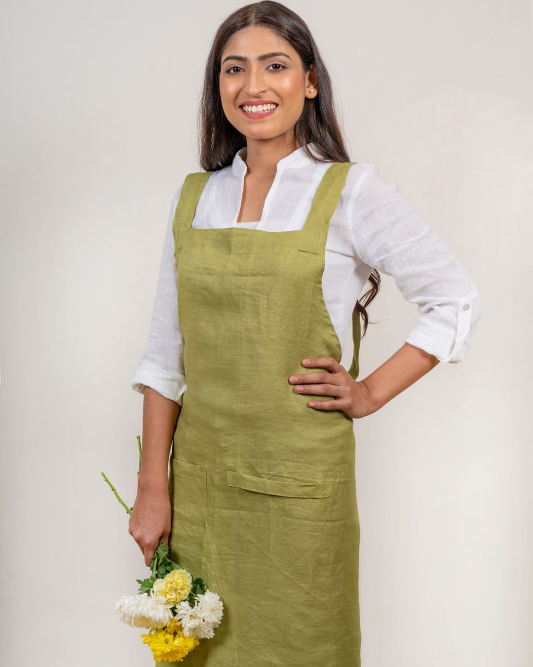 Cross Back Apron in 100% Hemp - Suspire