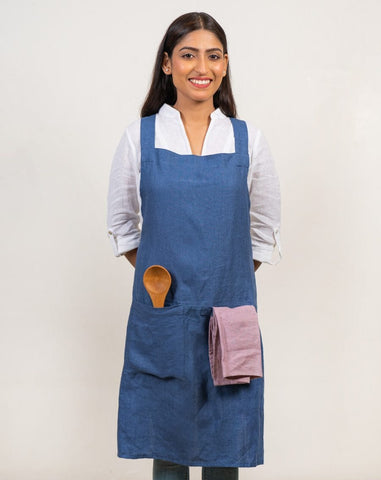 Cross Back Apron in 100% Hemp