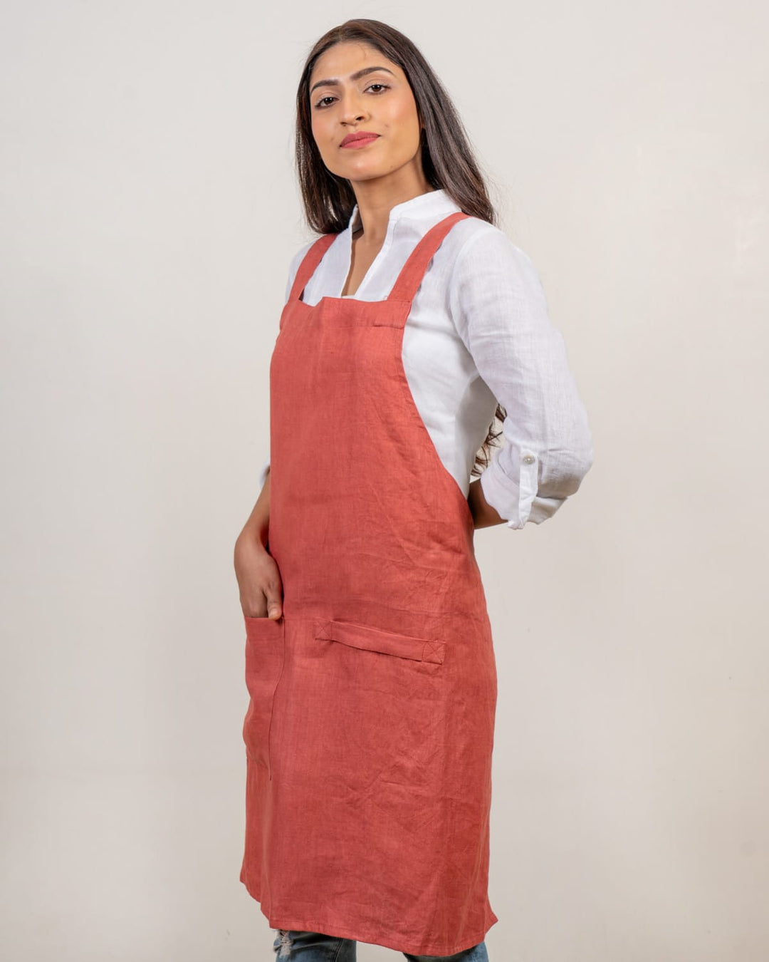 Cross Back Apron in 100% Hemp - Suspire