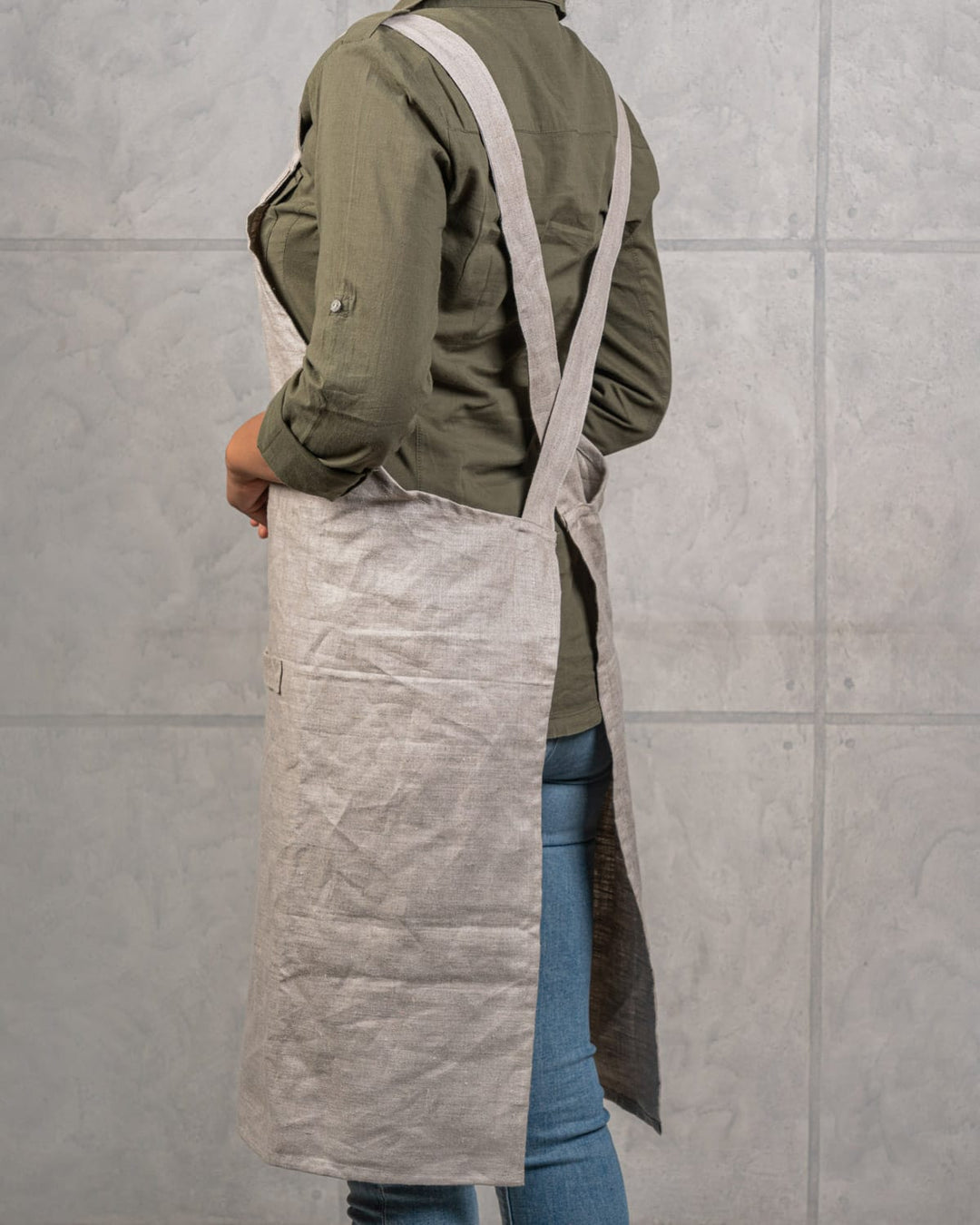 Cross Back Apron in 100% Hemp - Suspire