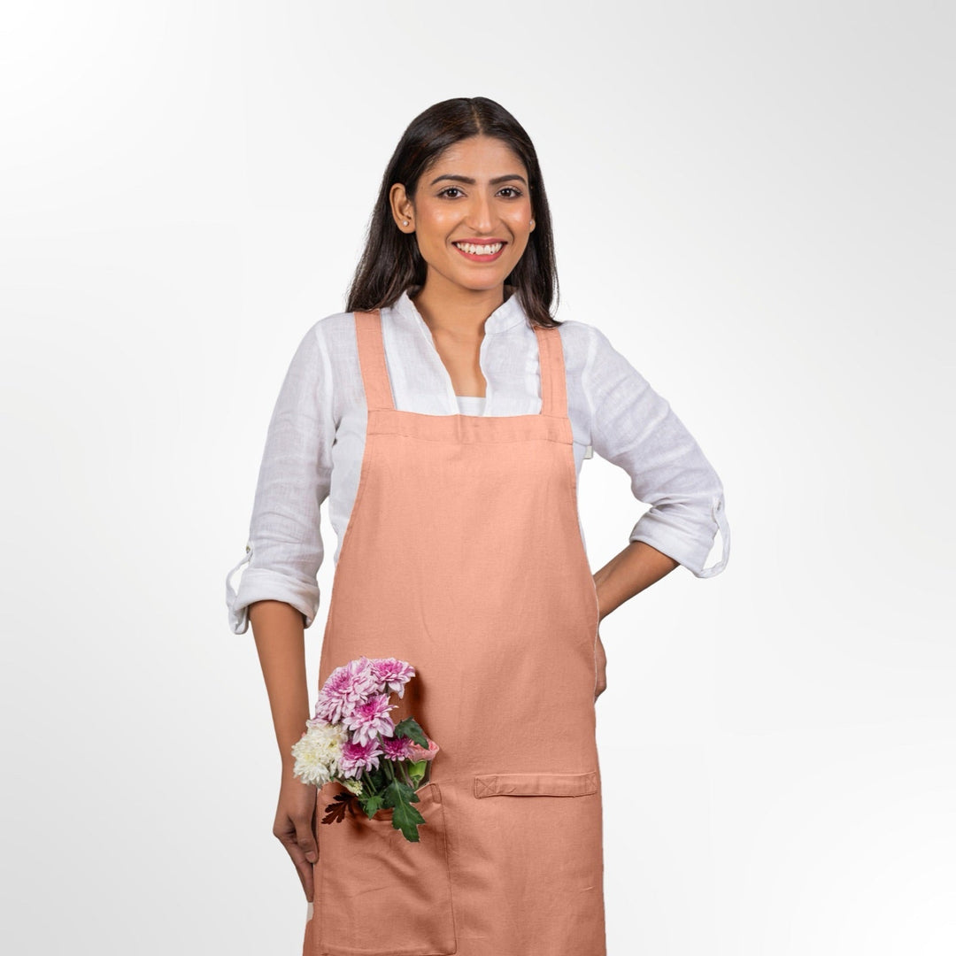 Cross Back Apron in Organic Cotton - Suspire