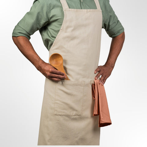 Cross Back Apron in Organic Cotton
