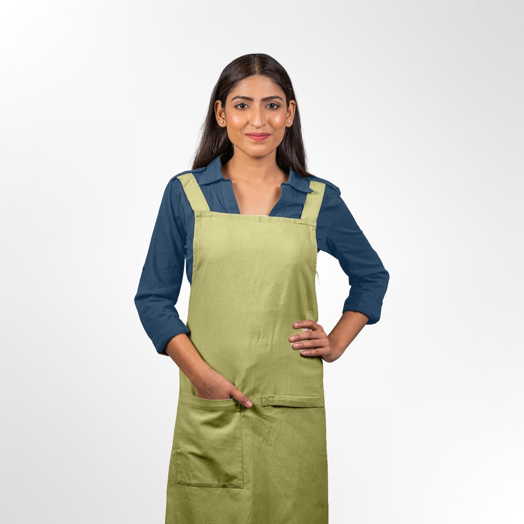 Cross Back Apron in Organic Cotton - Suspire