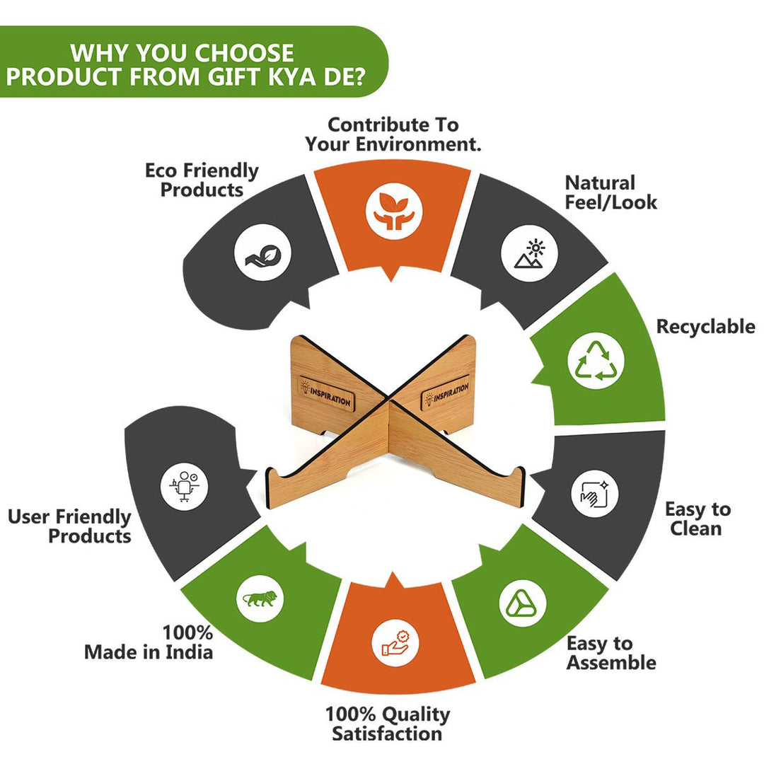 Gift Kya De Wooden Portable Cross Laptop Stand | Laptop Accessories | Eco-Friendly | Corporate Gifts