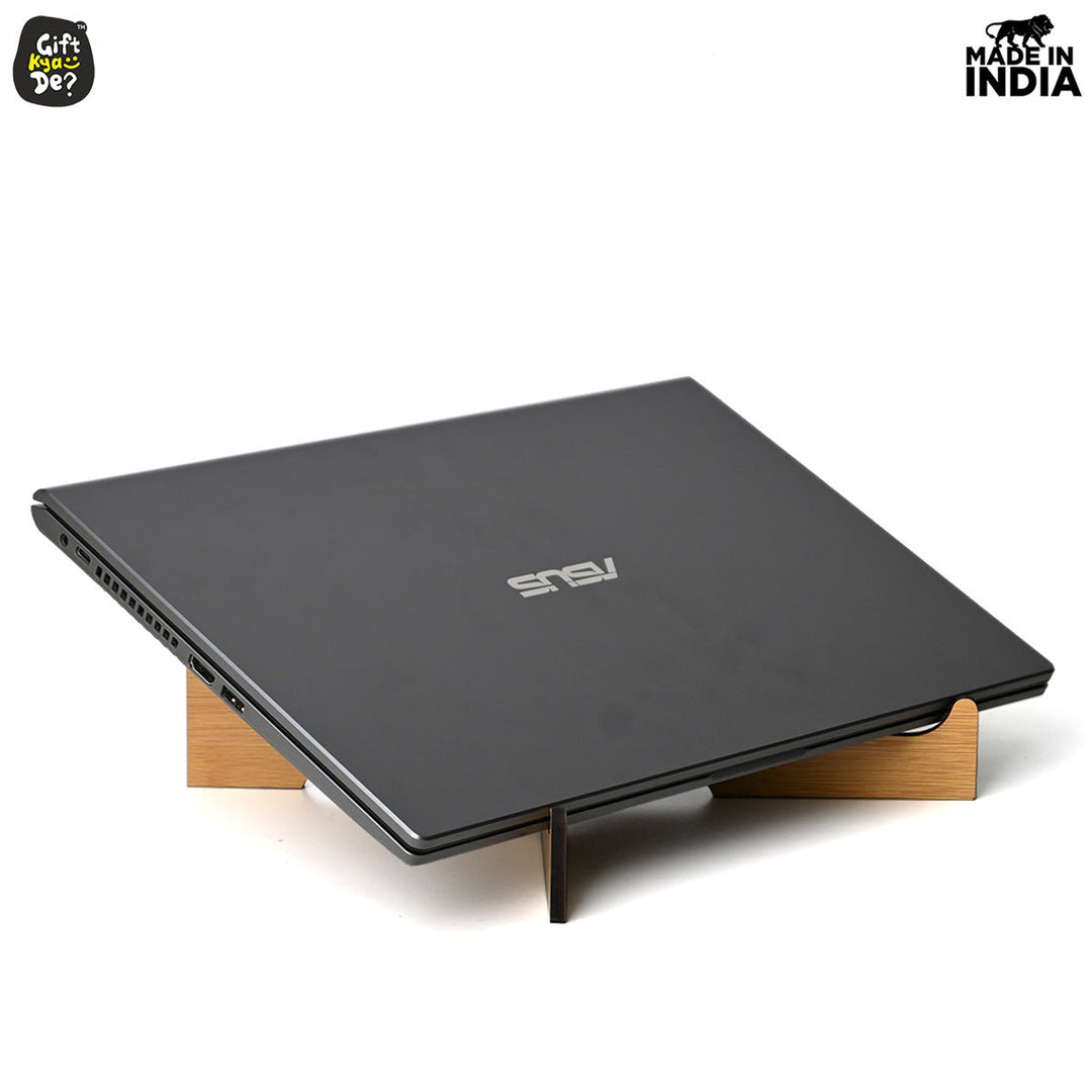 Gift Kya De Wooden Portable Cross Laptop Stand | Laptop Accessories | Eco-Friendly | Corporate Gifts