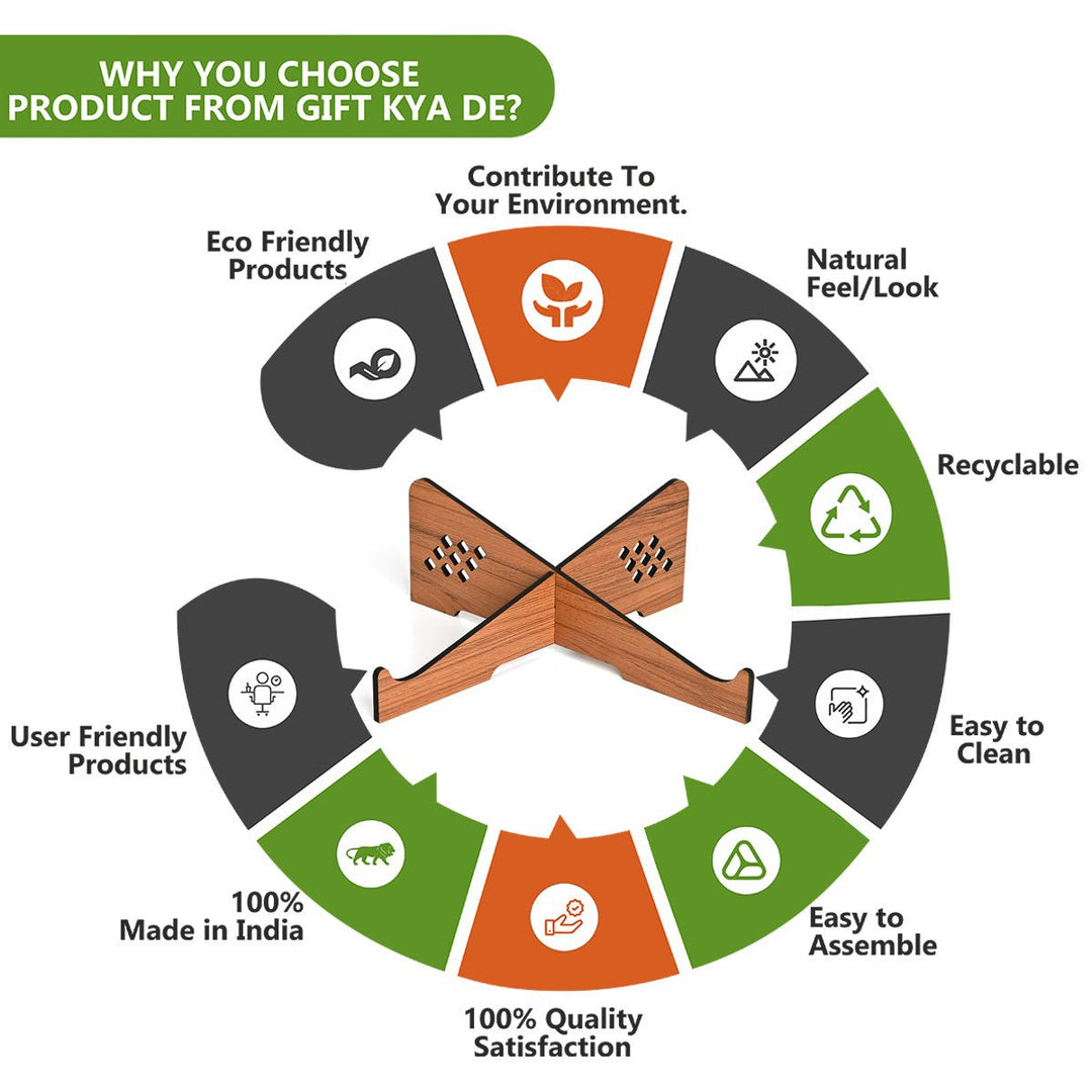 Gift Kya De Wooden Portable Cross Laptop Stand | Laptop Accessories | Eco-Friendly | Corporate Gifts