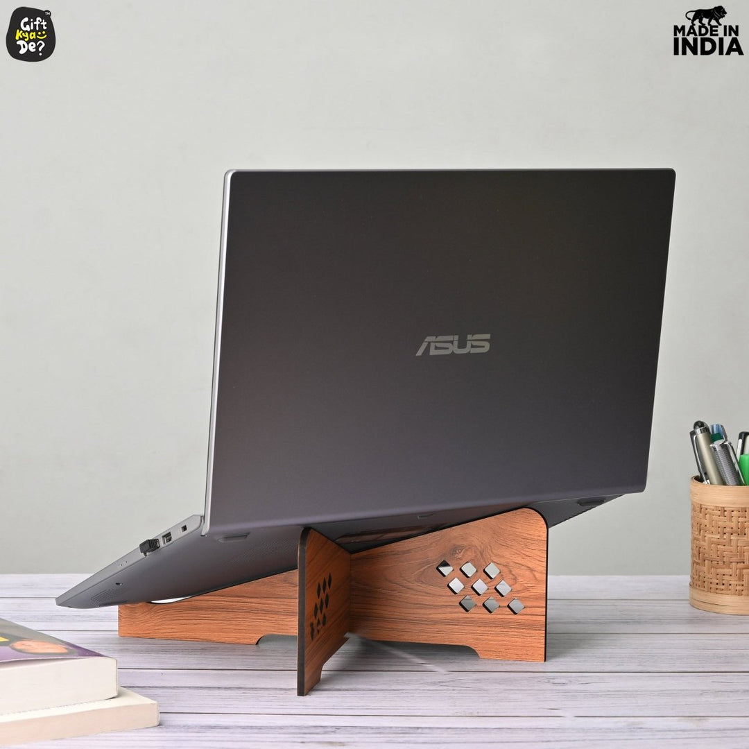 Gift Kya De Wooden Portable Cross Laptop Stand | Laptop Accessories | Eco-Friendly | Corporate Gifts