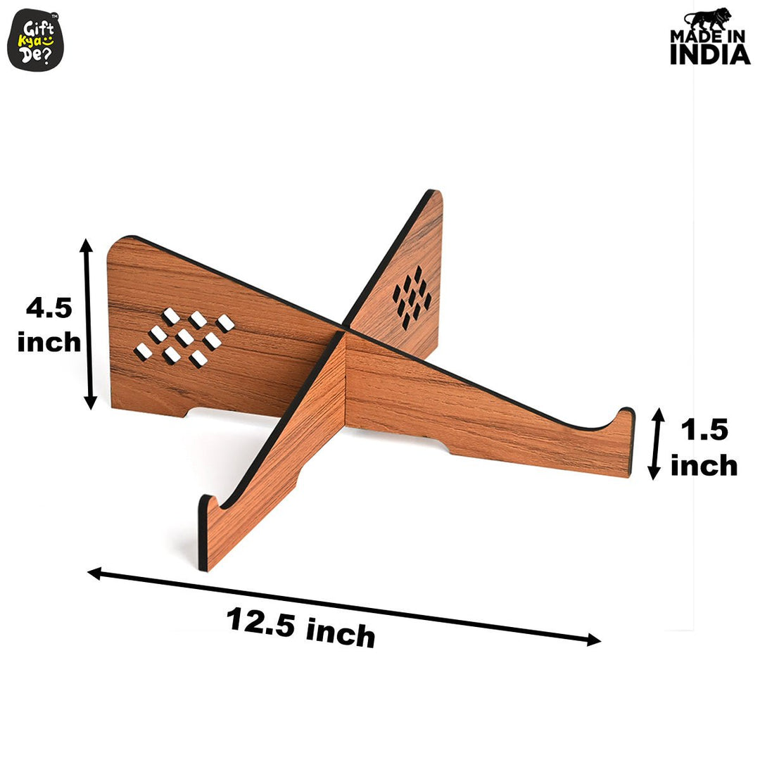 Gift Kya De Wooden Portable Cross Laptop Stand | Laptop Accessories | Eco-Friendly | Corporate Gifts