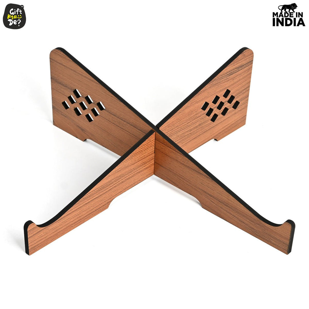 Gift Kya De Wooden Portable Cross Laptop Stand | Laptop Accessories | Eco-Friendly | Corporate Gifts