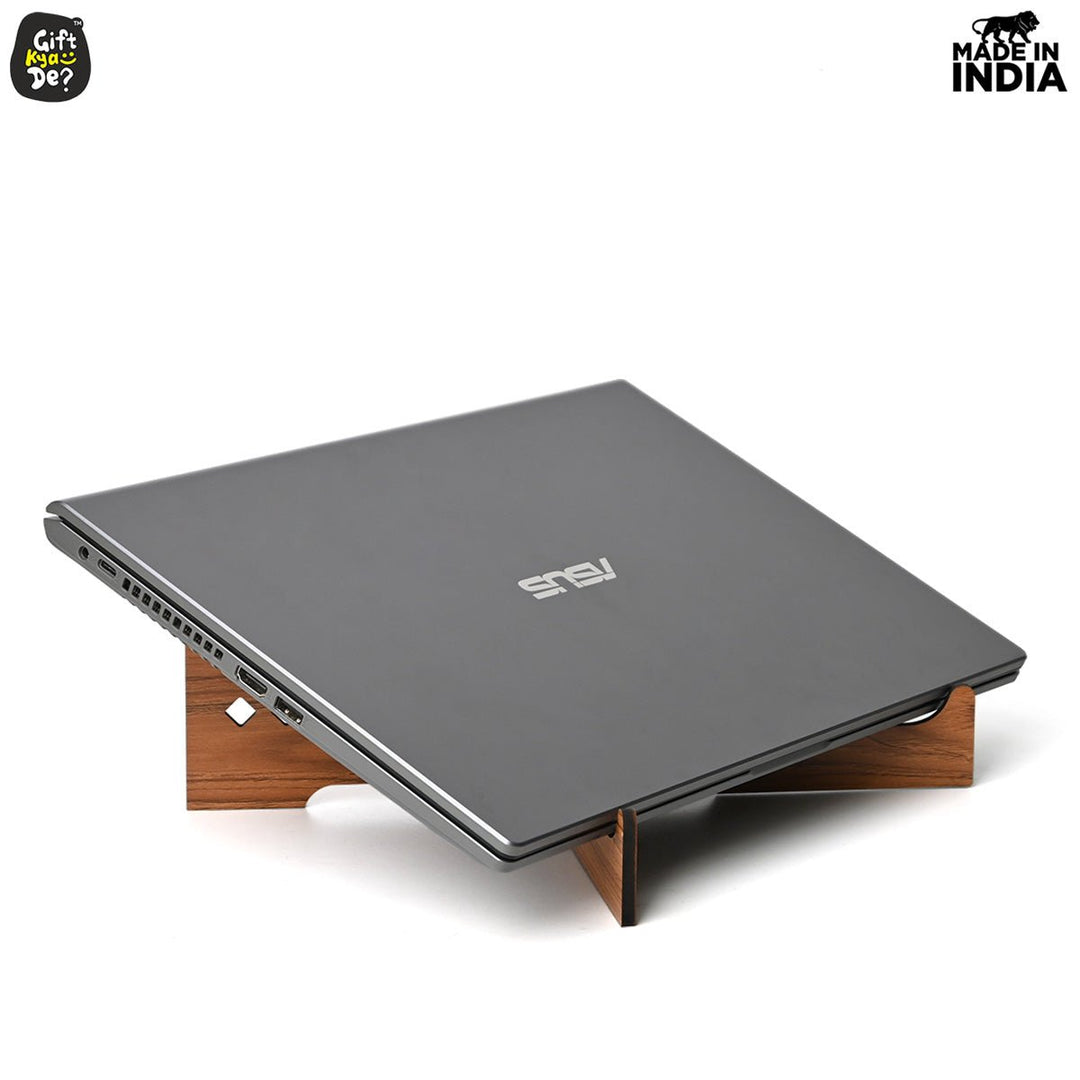 Gift Kya De Wooden Portable Cross Laptop Stand | Laptop Accessories | Eco-Friendly | Corporate Gifts