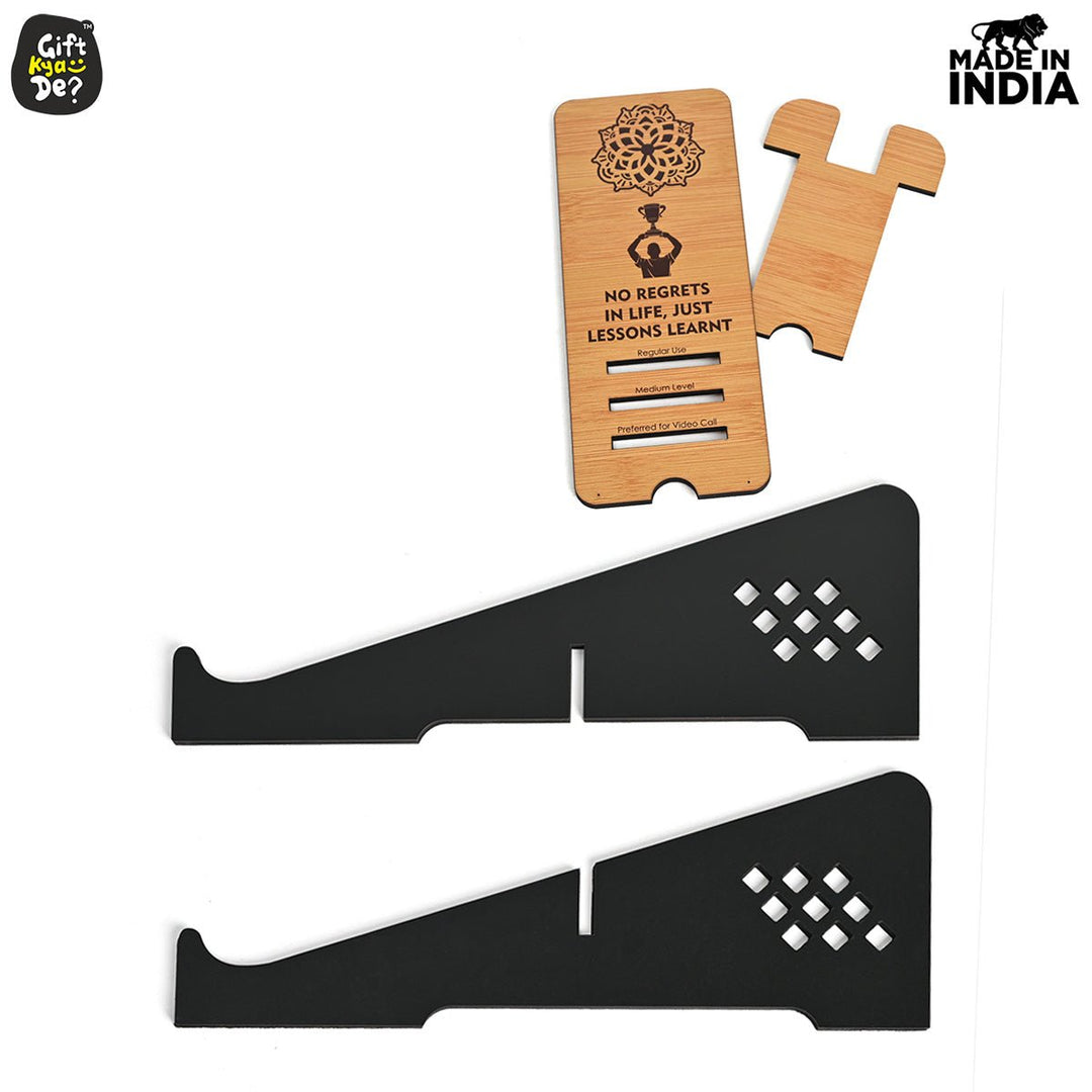 Gift Kya De Cross Laptop Stand For Desk With Mobile Stand | Portable Easy to Carry | Compatible with All (2 pc Combo Pack) (eco Friendly)