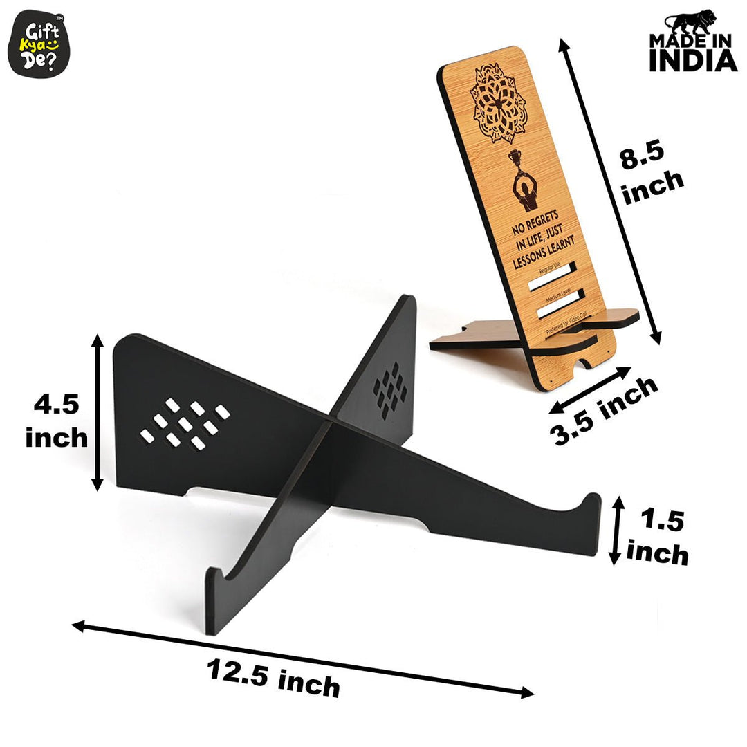 Gift Kya De Cross Laptop Stand For Desk With Mobile Stand | Portable Easy to Carry | Compatible with All (2 pc Combo Pack) (eco Friendly)