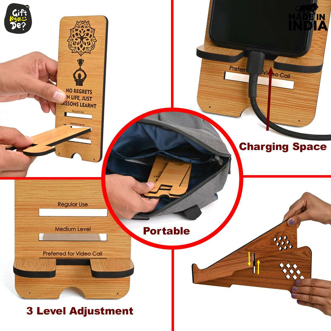 Gift Kya De Cross Laptop Stand For Desk With Mobile Stand | Portable Easy to Carry | Compatible with All (2 pc Combo Pack) (eco Friendly)