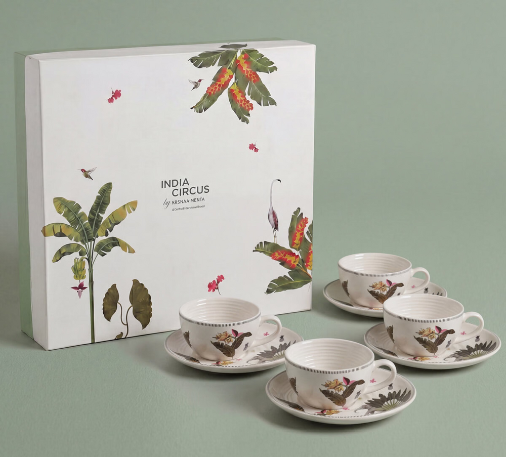 Travellers Garden Cup and Saucer Set of 4