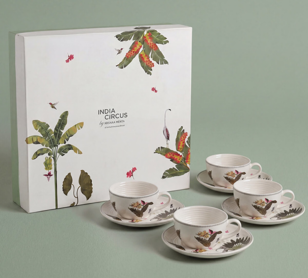 Travellers Garden Cup and Saucer Set of 4