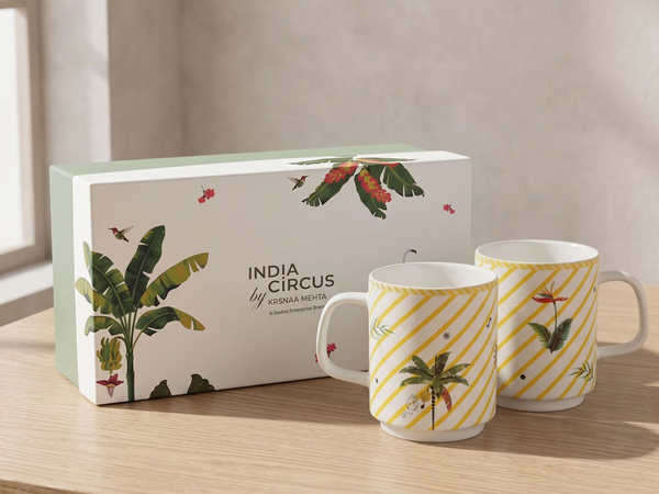 Strelizia's Garden Porcelain Cylindrical Mug Set of 2