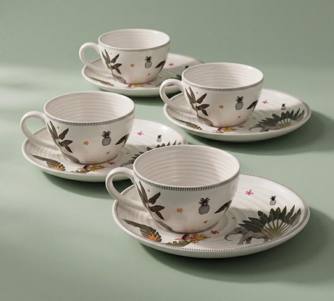 Travellers Garden Cup and Saucer Set of 4