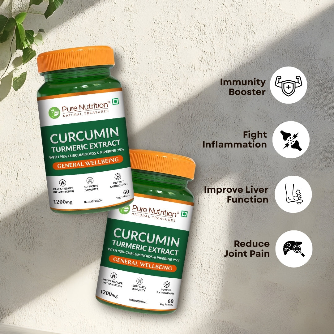 Curcumin Turmeric Extract 1200mg | 95% Curcuminoids & Piperine | 60 Tablets