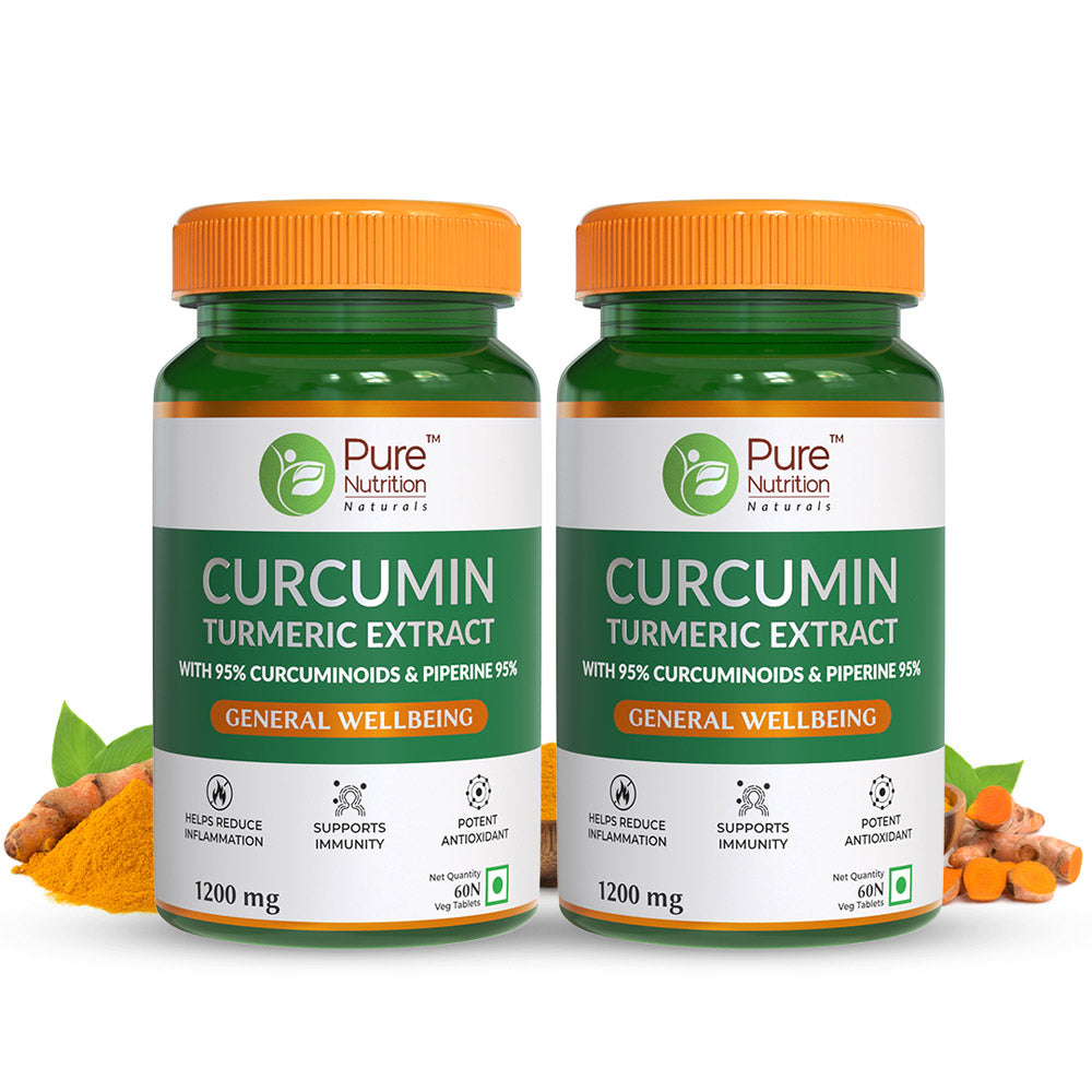 Curcumin Turmeric Extract 1200mg | 95% Curcuminoids & Piperine | 60 Tablets