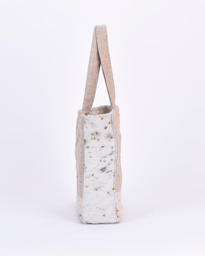 Hemp tote bag | beige & white