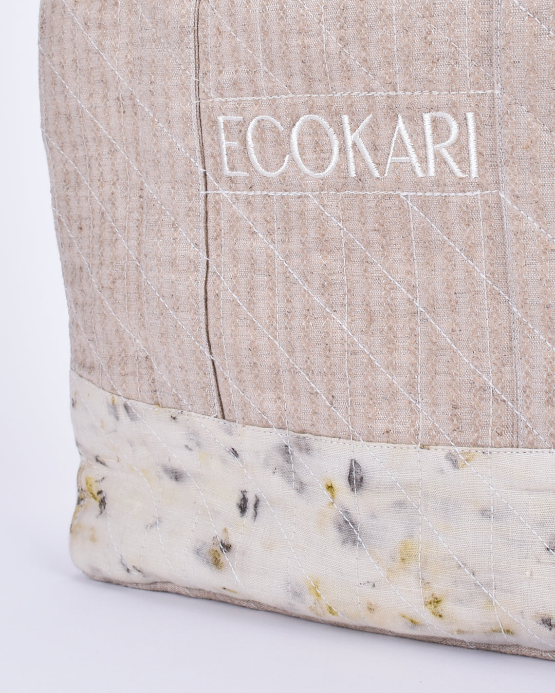 Ecokari Hemp tote bag | beige & white