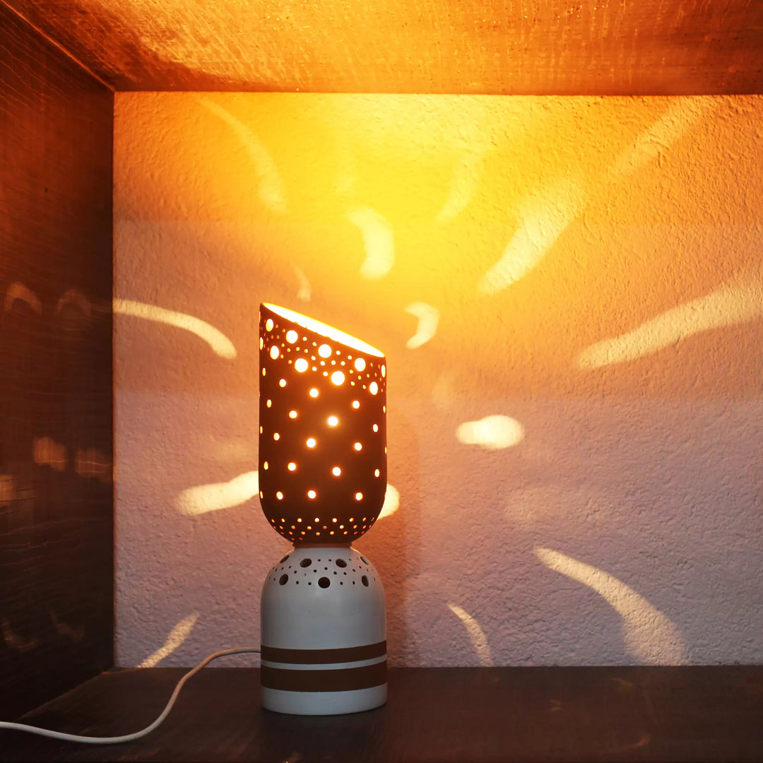 CYL "Slice" Table Light with white stripe base - Suspire