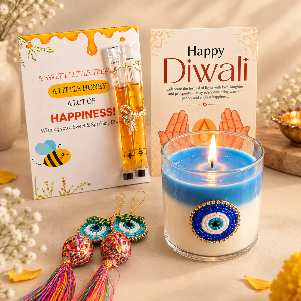 Nazar Halo Diwali Candle Gift Hamper – Evil Eye Festive Gift
