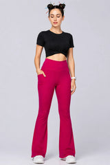 Women Bamboo Fabric Bell Bottom Yoga Pants | High Waist Bootcut Stretch Gym & Lounge Wear