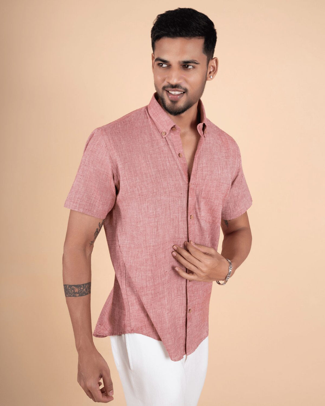 Earth Tone Half Sleeve Men Shirt