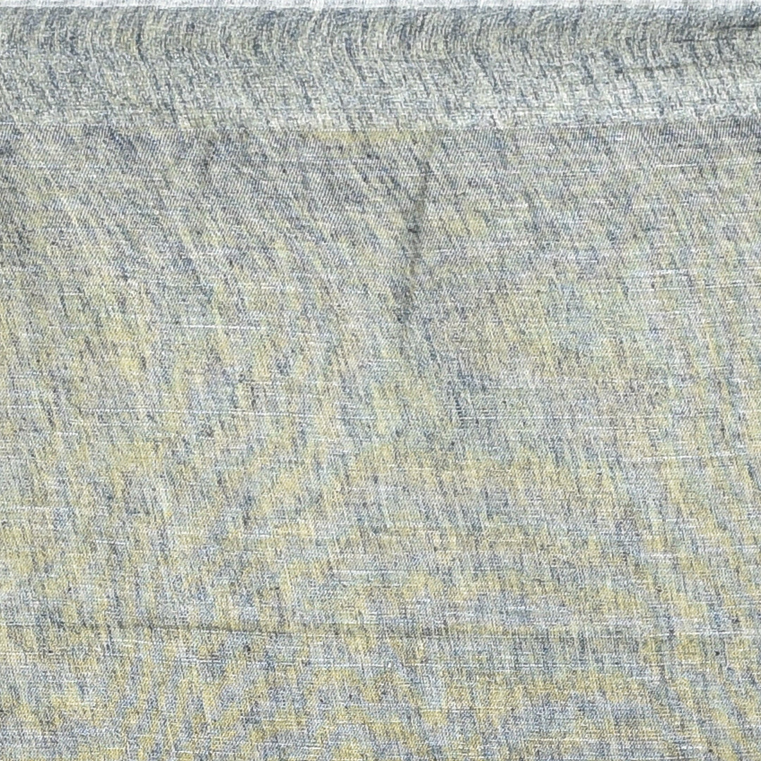 Grey Pure Linen Saree with Metallic Border