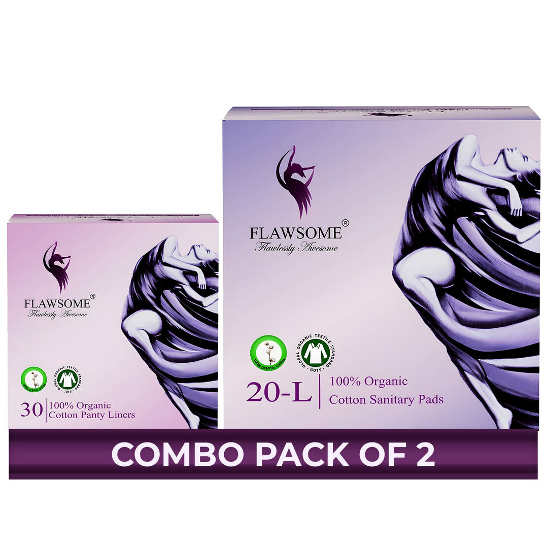 Chemical-Free Safe Sanitary Pads (L, Pack of 20) + Ultra-Soft Toxin-Free Panty Liners (30) – Rash-Free, Gynecologist-Certified