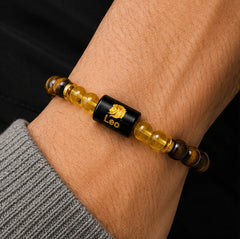 Bamboology Trends Leo Zodiac Tiger Eye & Citrine Gemstone Bracelet | Certified Natural Crystal Bracelet for Confidence, Leadership, Success & Prosperity