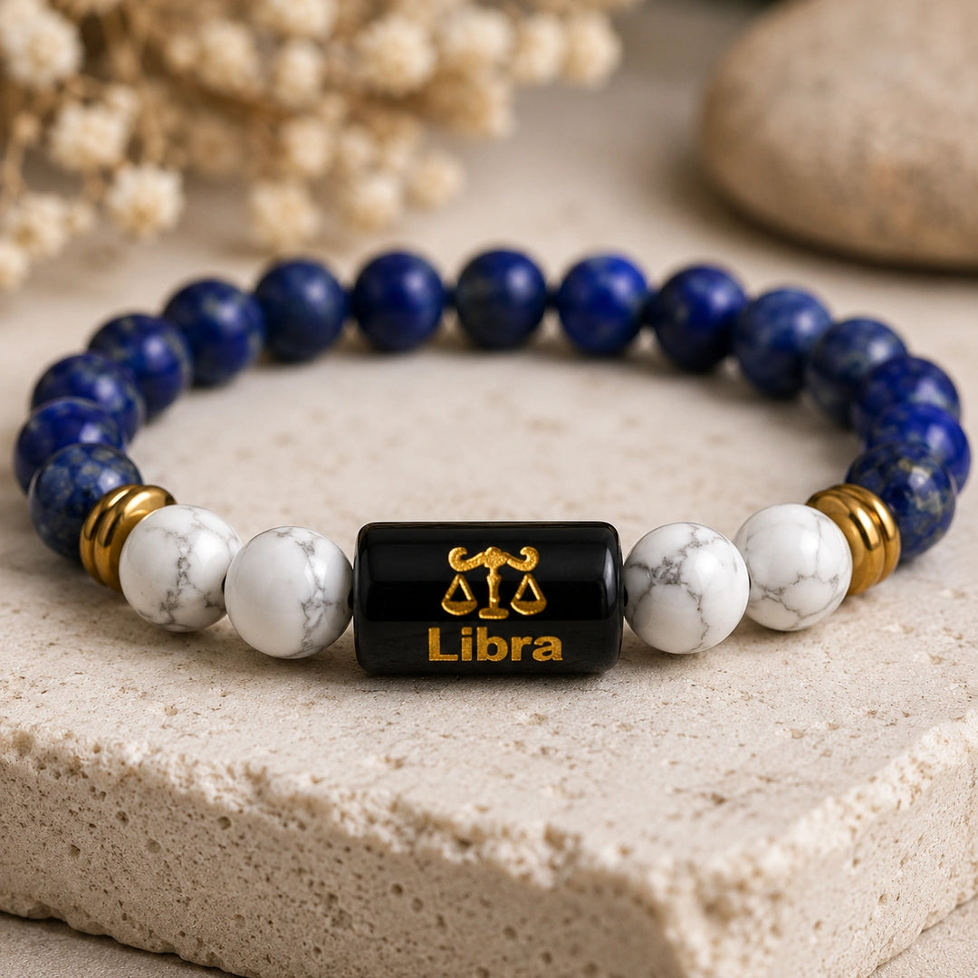Bamboology Trends Libra Zodiac Gemstone Bracelet | Certified Natural Crystal Bracelet for Balance, Harmony & Prosperity