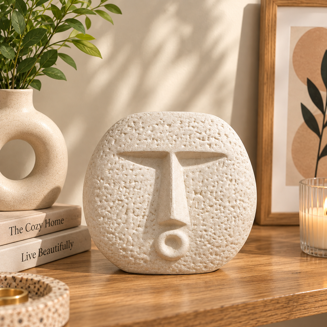Visage Minimal – Abstract Face Ceramic Vase