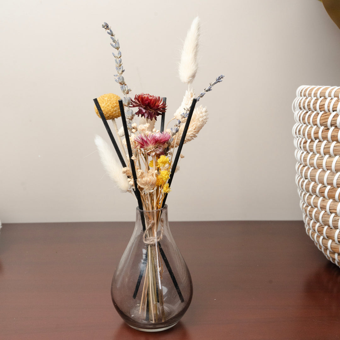 Crystal Aroma Garden Reed Diffuser Set | Home Fragrance & Dried Flowers
