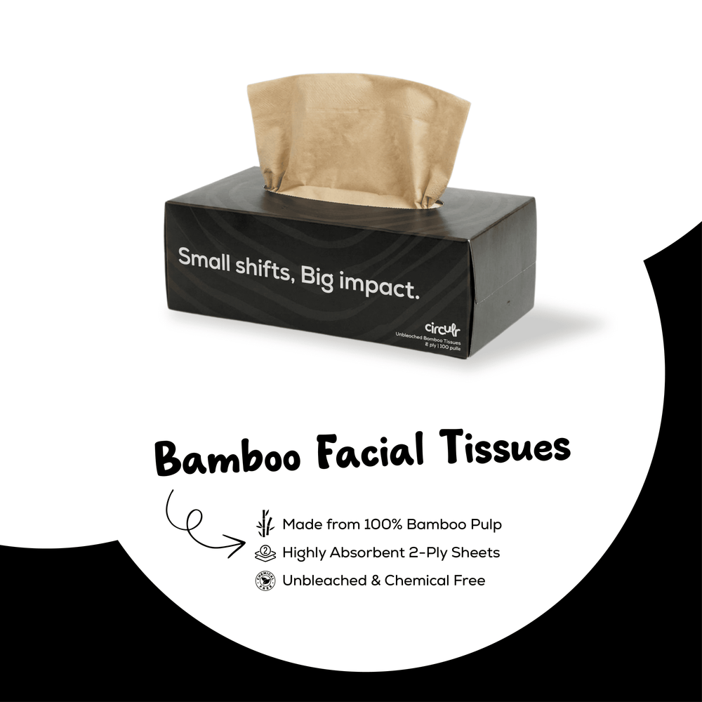 Bamboo Facial Tissues Black (2 Ply | 100 Pulls)
