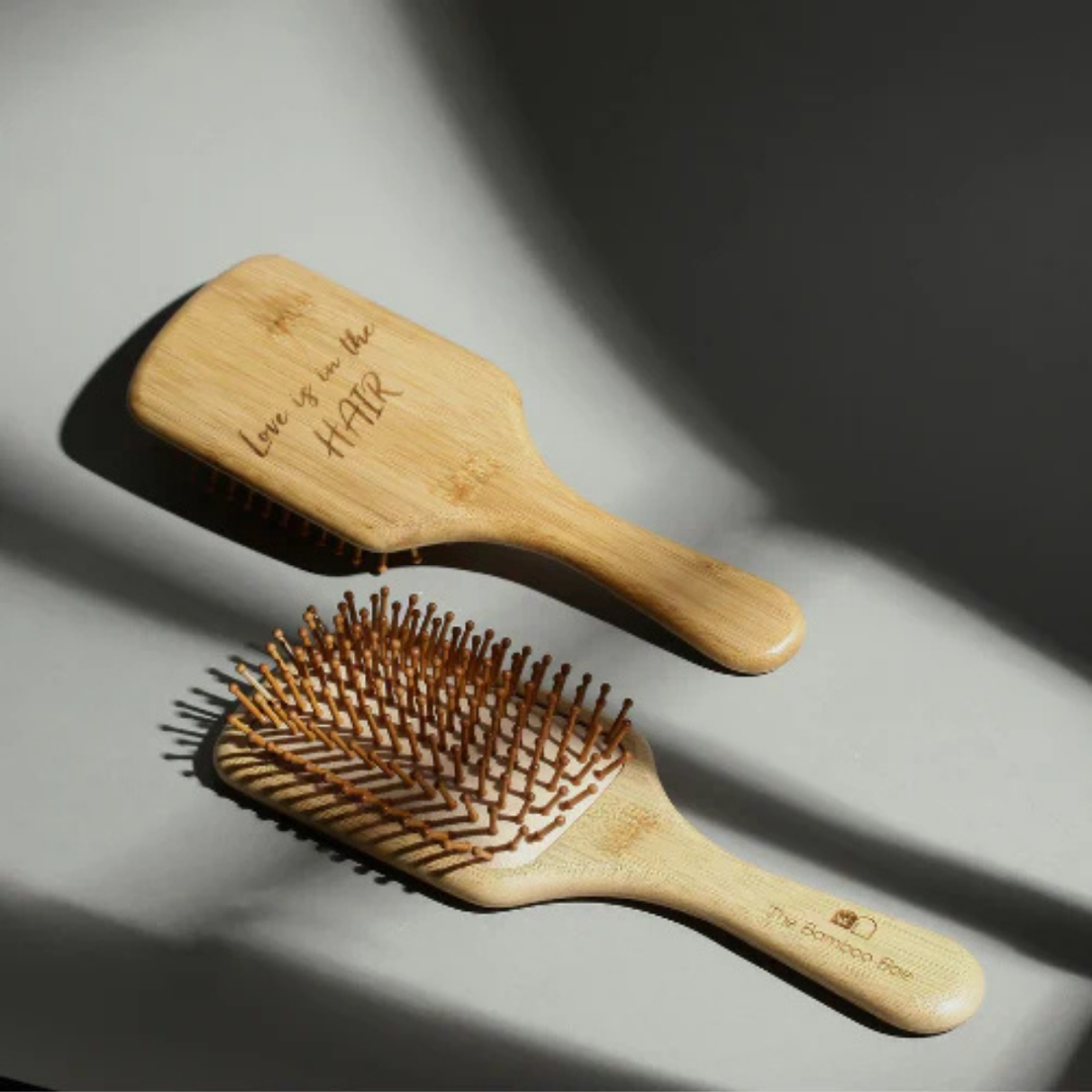 The Bamboo Bae Bamboo Hair Brush | Paddle Brush for Women & Men | Anti Static | Eco Friendly | Natural Bamboo & Steel Bristles