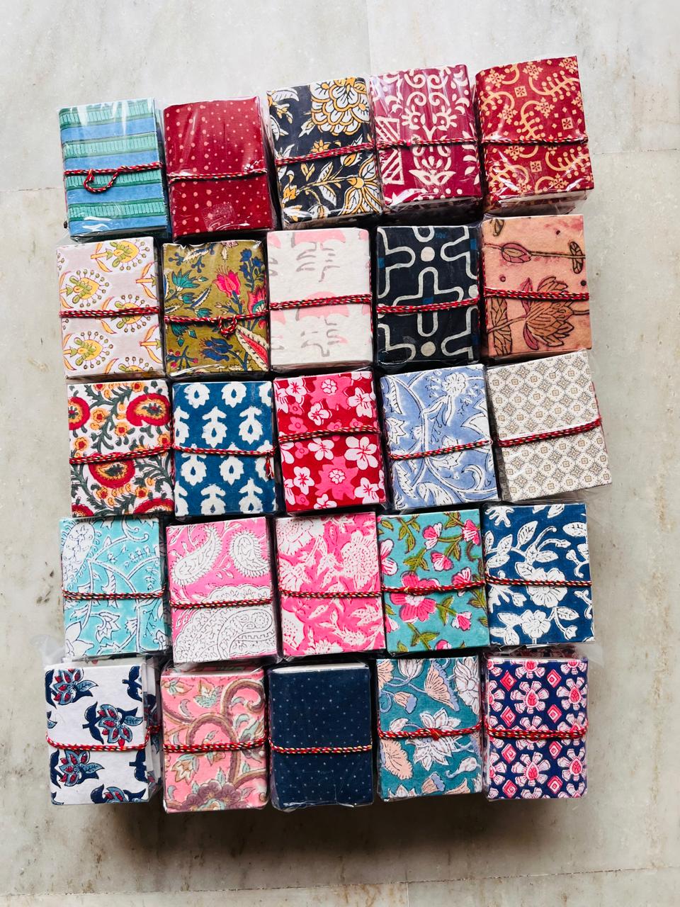 Set of 3 Handmade Fabric Pocket Diaries | Peekaboo | Sustainable