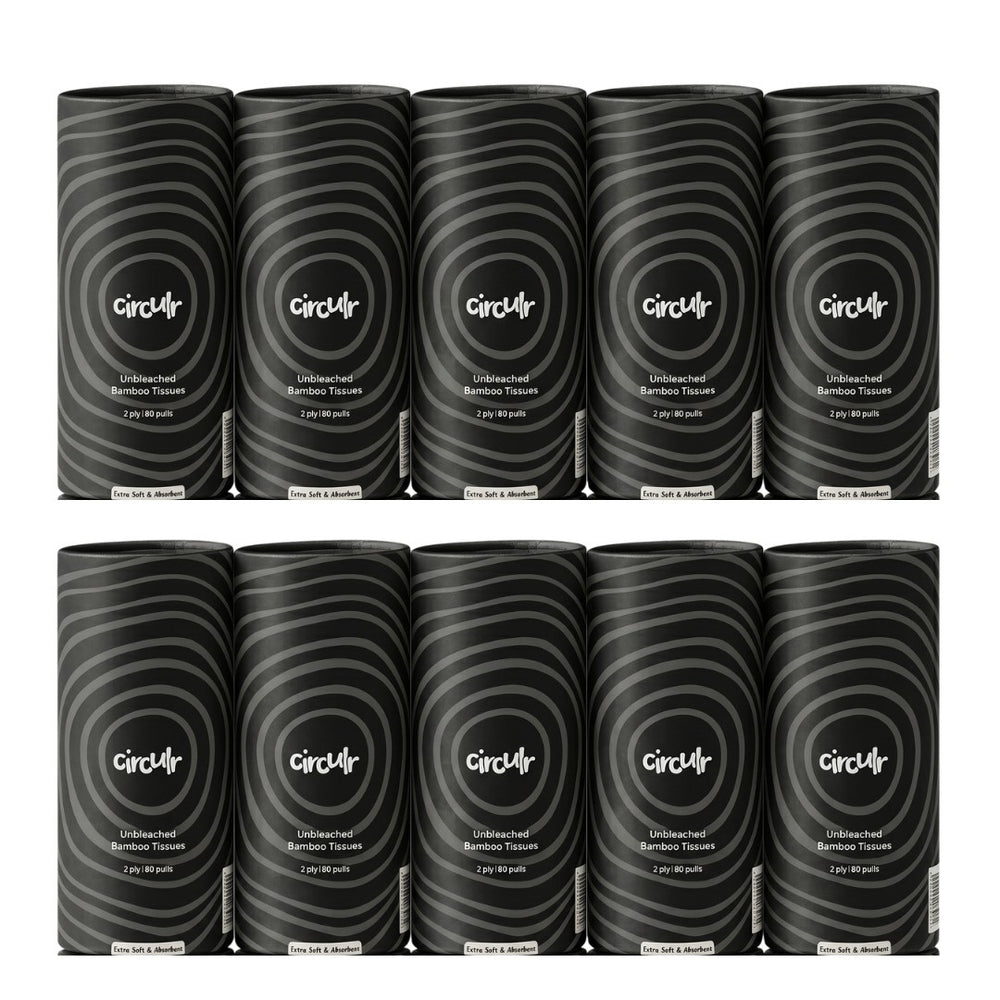 Bamboo Tissue Tube Black (Pack of 10)