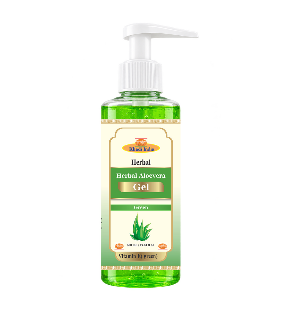 khadi care Herbal Aloevera Gel with Liquorice & Cucumber Extracts (Green) - 500g