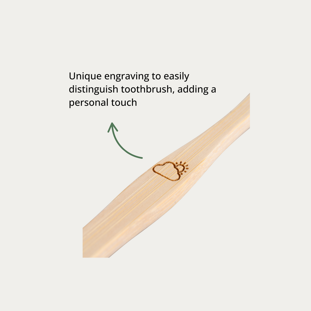 OIKO Bamboo Toothbrush with charcoal Bristles Adults pack of 4