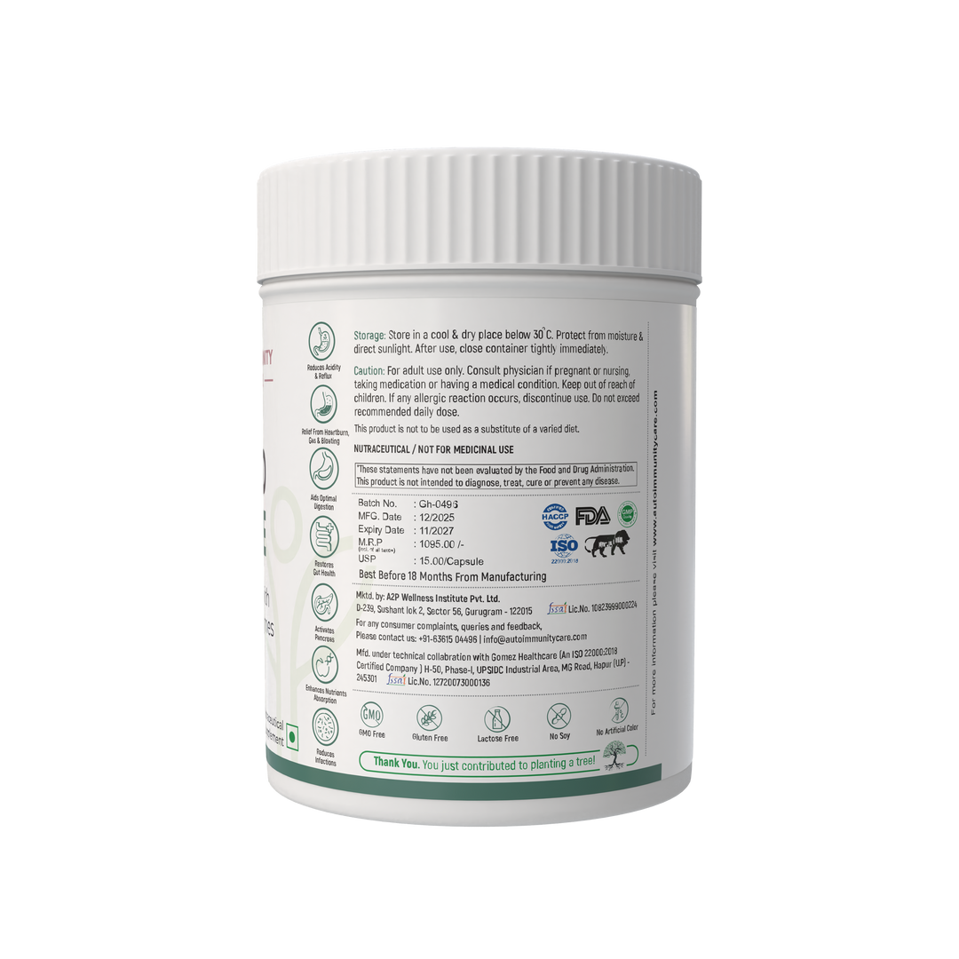 Autoimmunity Care GERD Care | Betaine HCL with Digestive Enzymes | Assists with Digestion and Absorption | Helps Gas and Heartburn Relief 